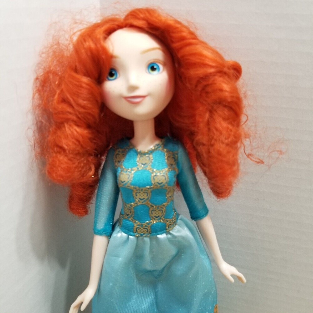 Disney Princess Merida Doll Brave Red Hair Blue Dress Toy Figure